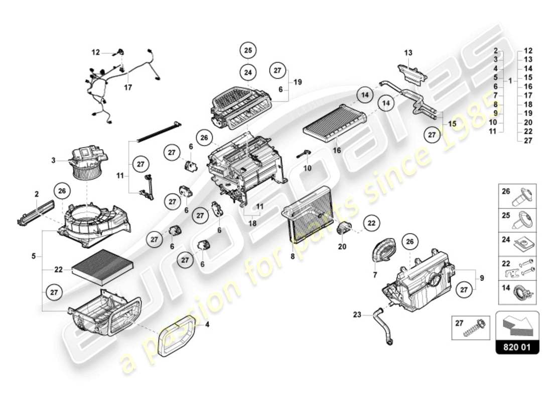 lamborghini revuelto coupe (2024) air intake box for electronic- ally controlled a/c system part diagram