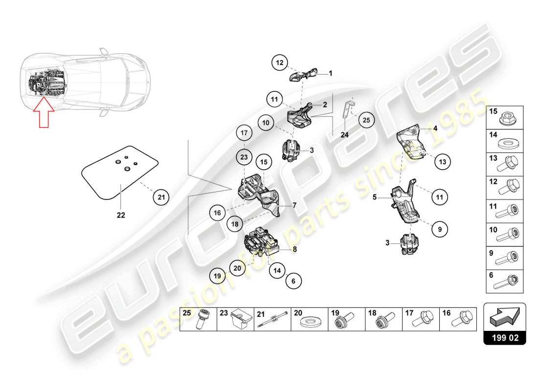 lamborghini tecnica (2024) securing parts for engine part diagram