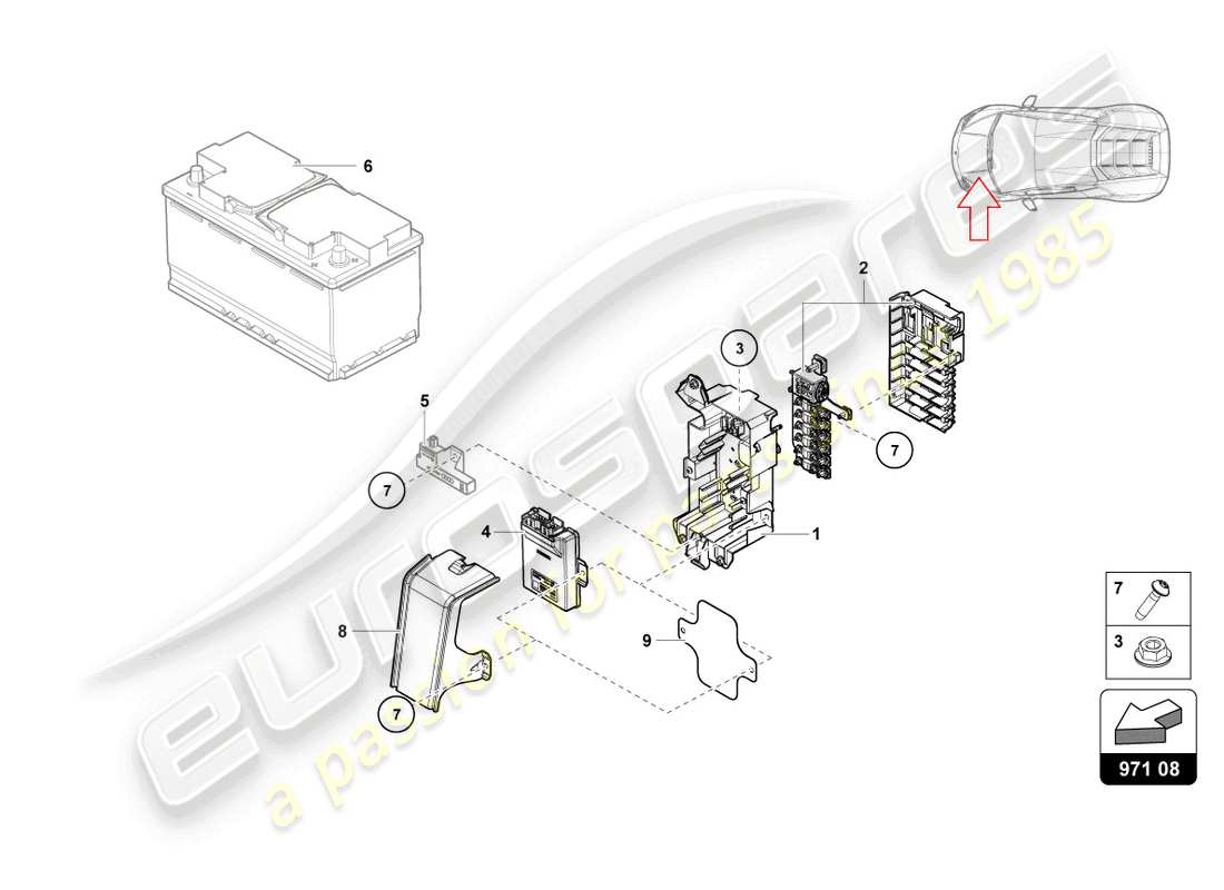 lamborghini tecnica (2024) fuse box part diagram