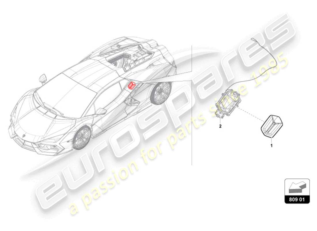 lamborghini revuelto coupe (2024) fuel filler flap part diagram