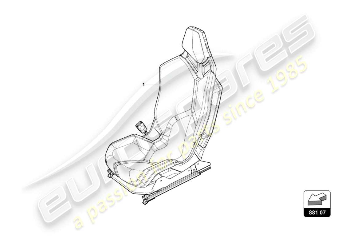 lamborghini tecnica (2024) sports seat 'racing seat' part diagram