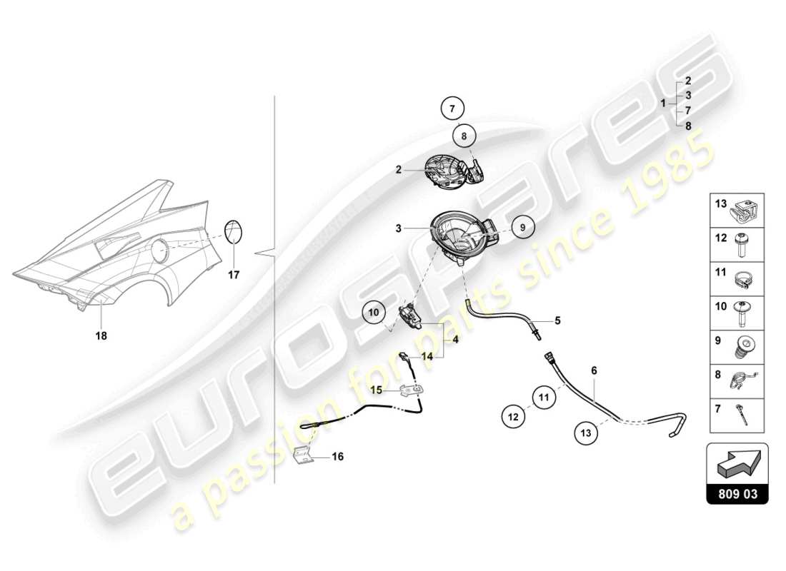 lamborghini sto (2021) fuel filler flap part diagram