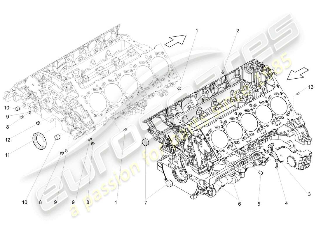 lamborghini lp560-4 coupe (2013) crankcase housing part diagram