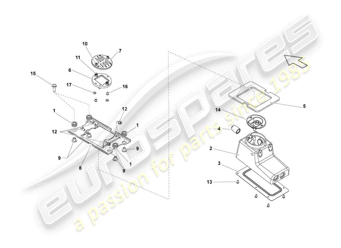 lamborghini gallardo spyder (2006) selector housing part diagram