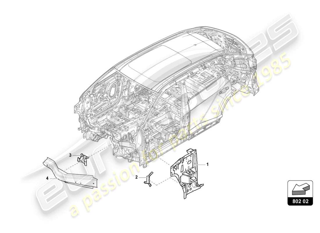 lamborghini urus (2019) sectional parts for the side section part diagram