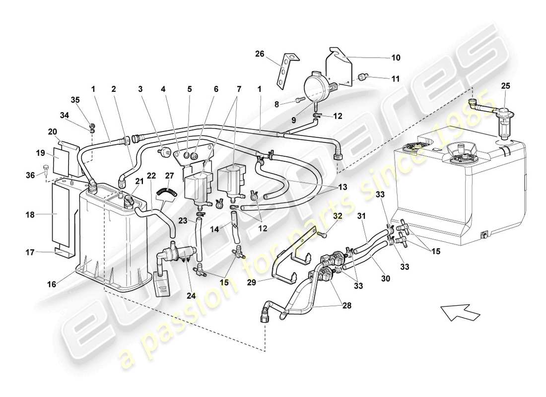 lamborghini lp670-4 sv (2010) activated charcoal container part diagram