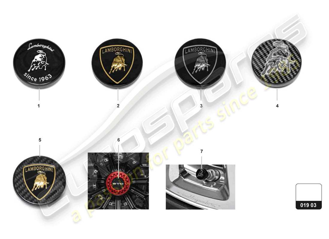 lamborghini huracan sto (accessories) hub cap part diagram