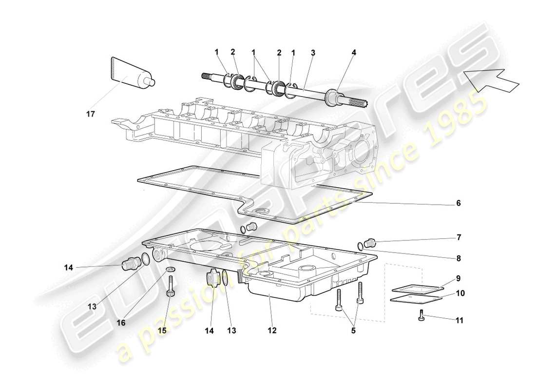 lamborghini lp640 coupe (2009) oil sump part diagram