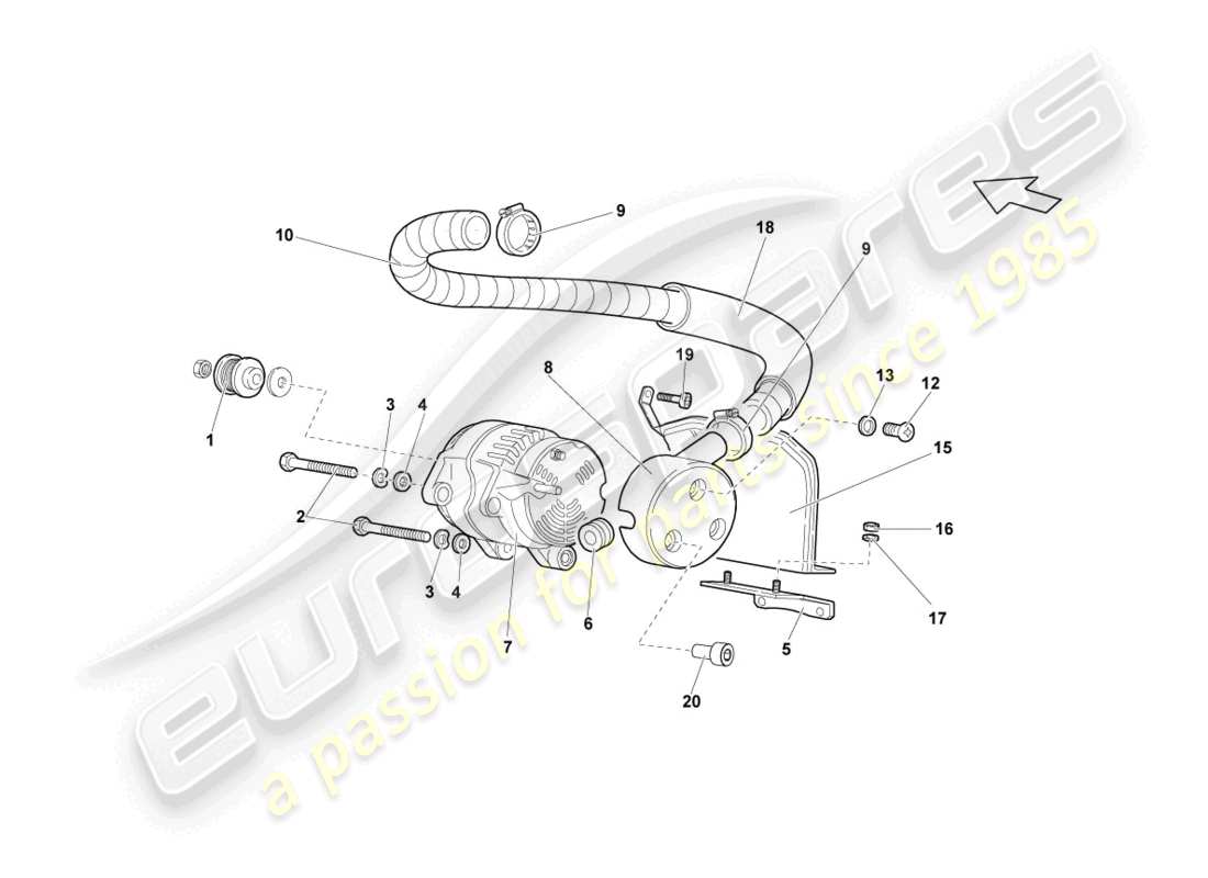 lamborghini lp640 coupe (2009) alternator part diagram