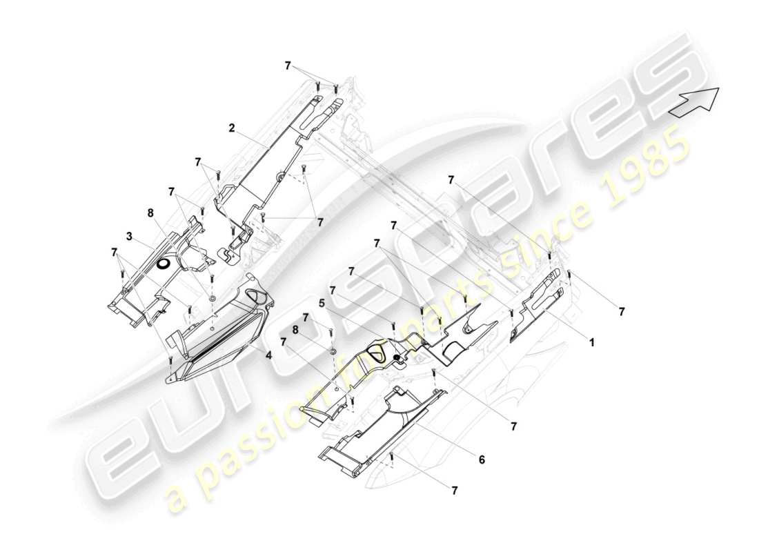 lamborghini gallardo spyder (2007) cover for engine compartment part diagram