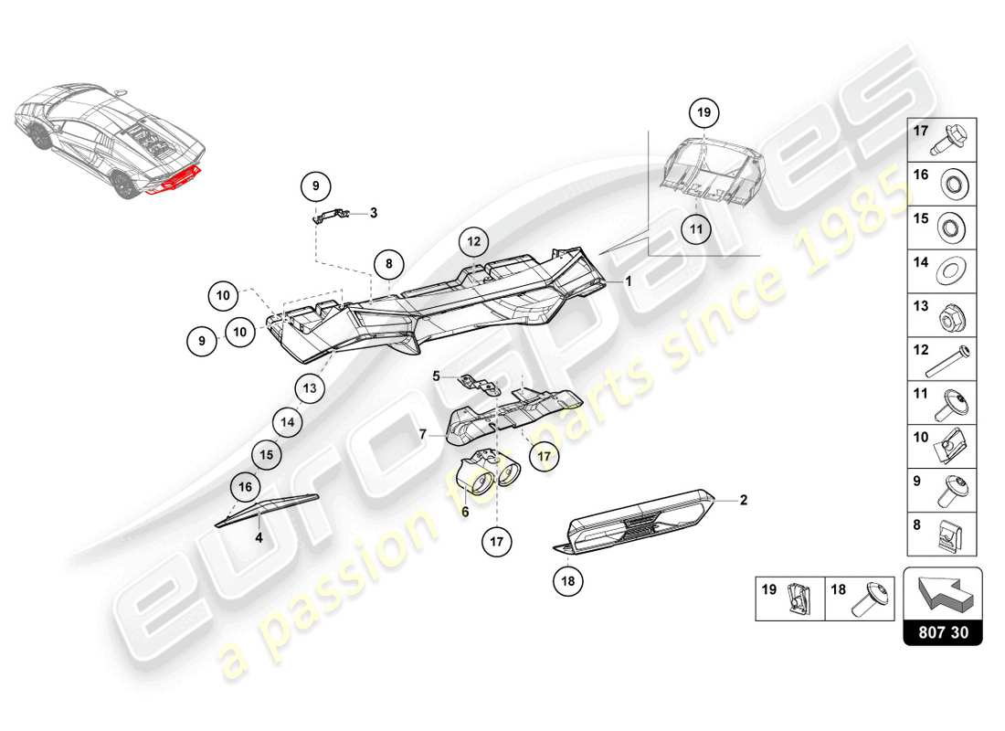 lamborghini countach lpi 800-4 (2022) bumper lower part part diagram