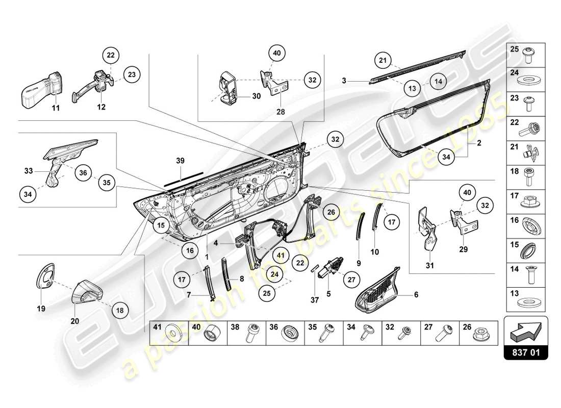 lamborghini tecnica (2024) doors part diagram