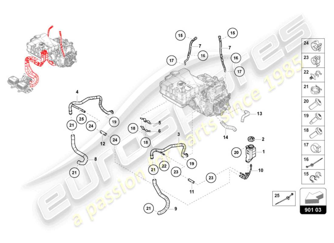 lamborghini revuelto coupe (2024) drive cooling part diagram