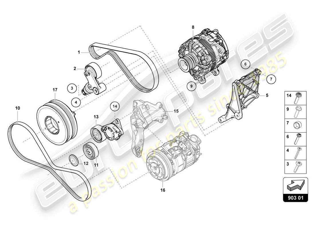 lamborghini urus (2020) alternator part diagram