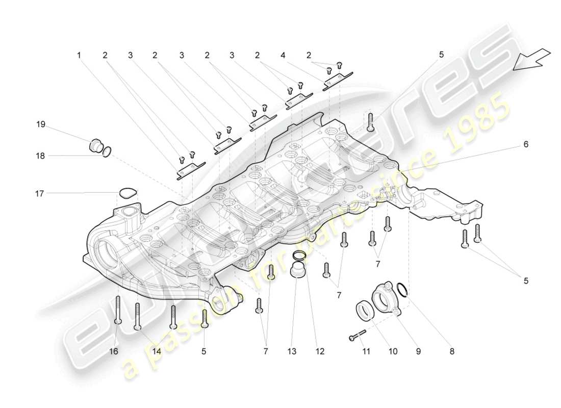 lamborghini superleggera (2008) engine oil sump part diagram