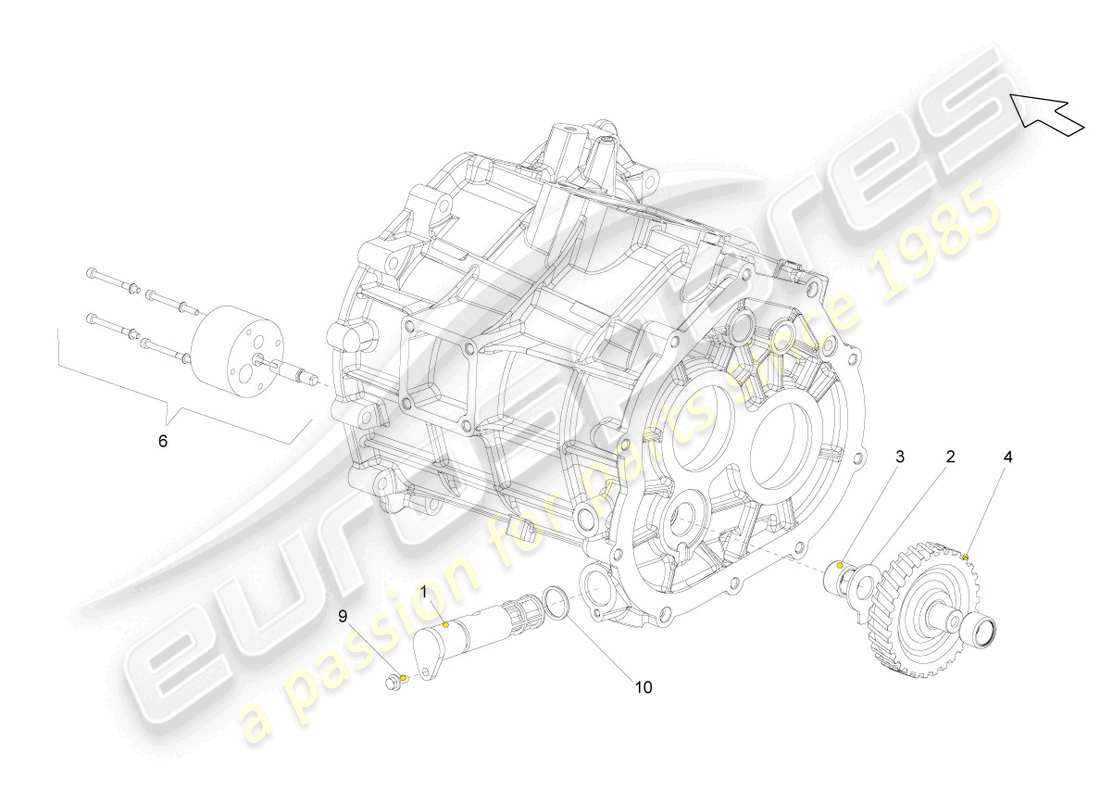 lamborghini superleggera (2008) sliding wheel for reverse gear part diagram