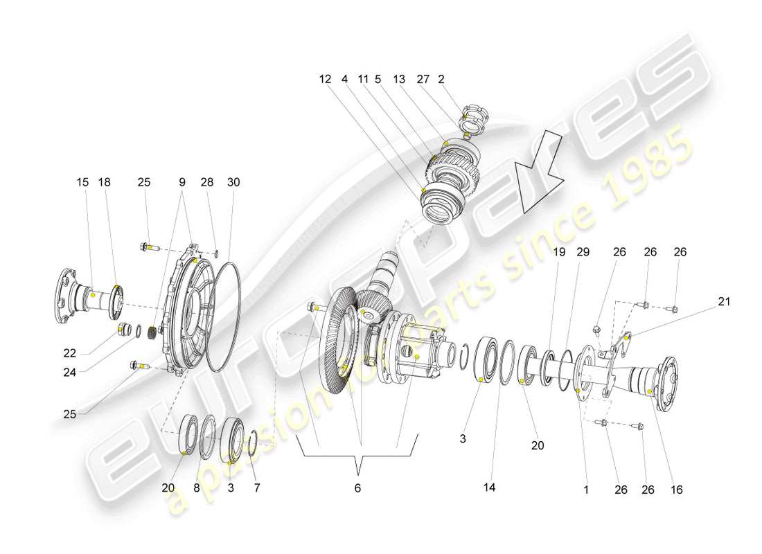 lamborghini superleggera (2008) differential part diagram