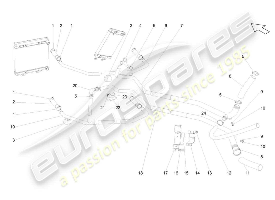 lamborghini gallardo spyder (2006) coolant cooling system part diagram