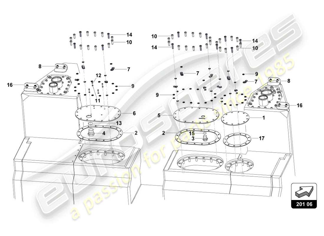 lamborghini super trofeo evo 2 (2022) fuel system looms part diagram