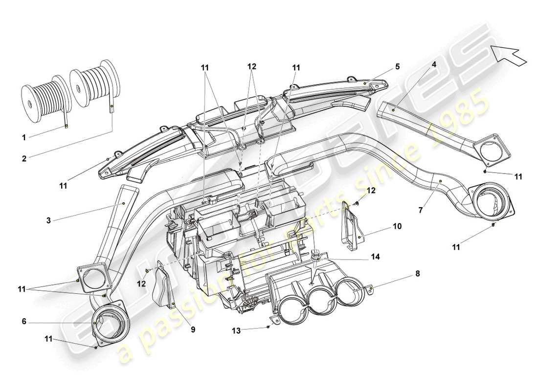 lamborghini lp570-4 sl (2012) heating and ventilation system part diagram