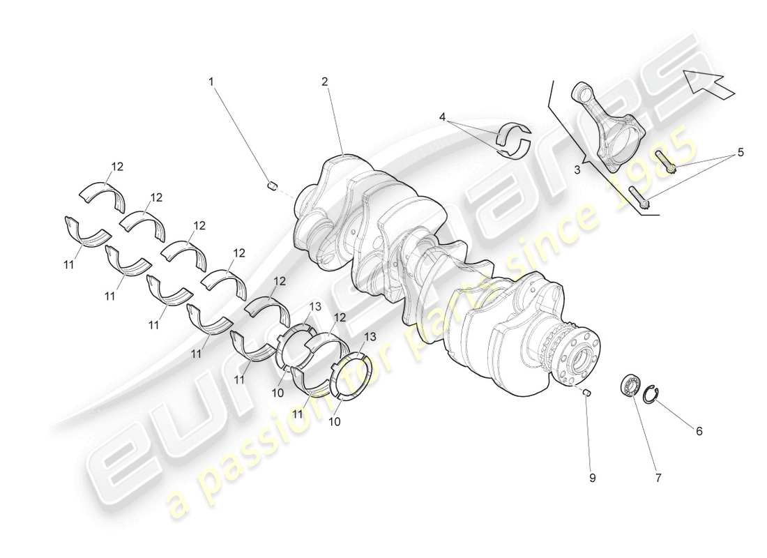 lamborghini lp560-4 coupe fl ii (2014) crankshaft part diagram