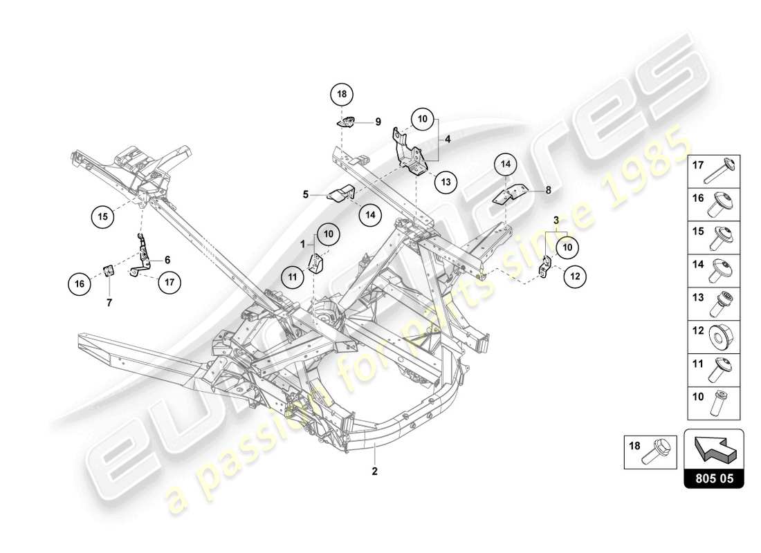 lamborghini sto (2022) chassis side, rear part diagram