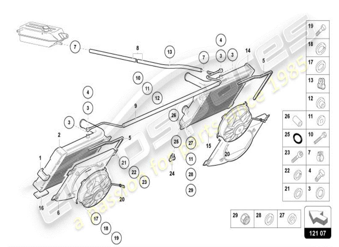 lamborghini diablo vt (1997) cooler for coolant part diagram