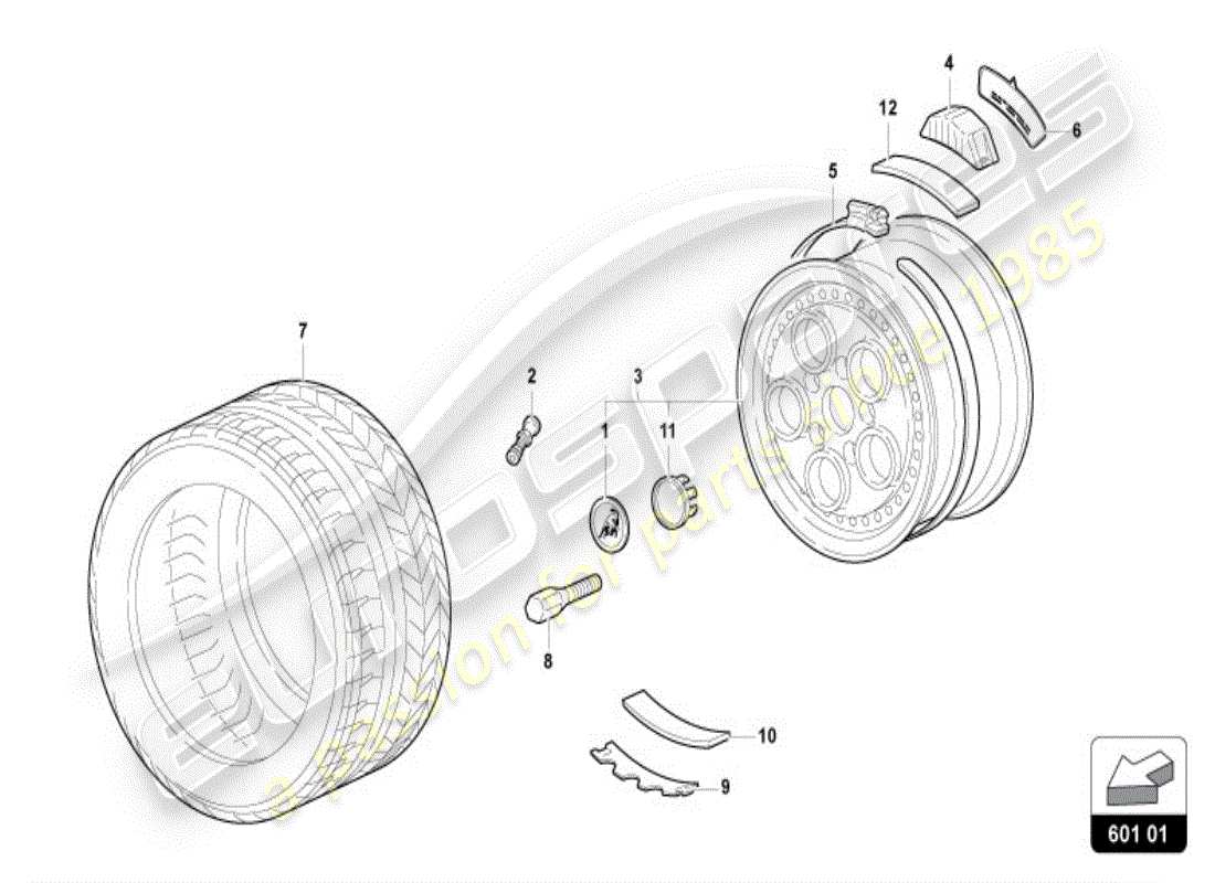 lamborghini diablo vt (1996) wheels/tyres front part diagram