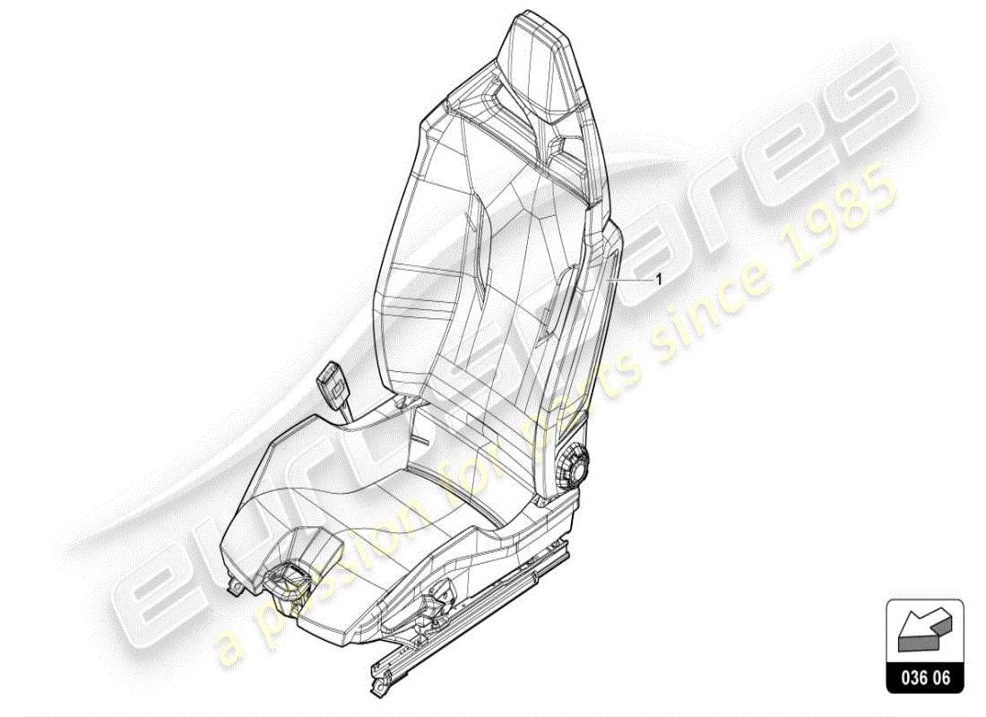 lamborghini huracan sterrato (accessories) sports seat part diagram