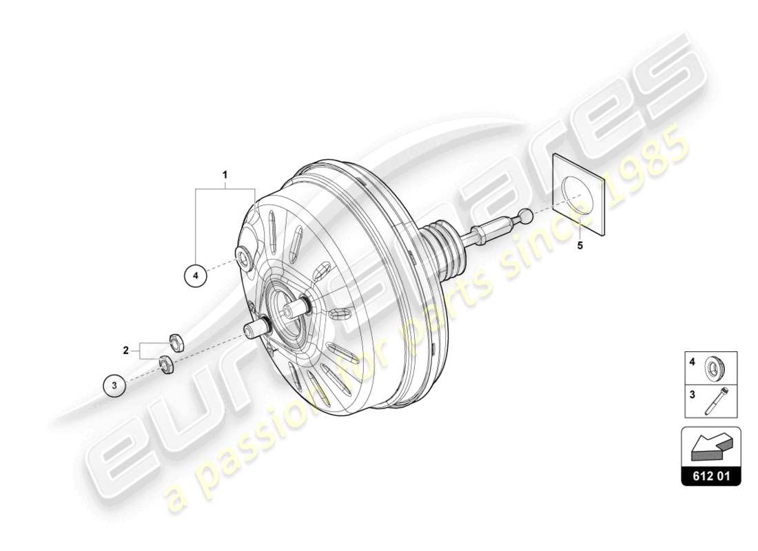 lamborghini urus (2020) brake servo part diagram