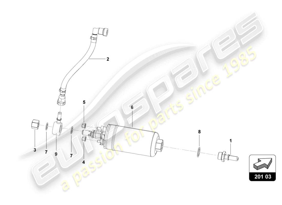 lamborghini super trofeo evo 2 (2022) high pressure fuel pump part diagram