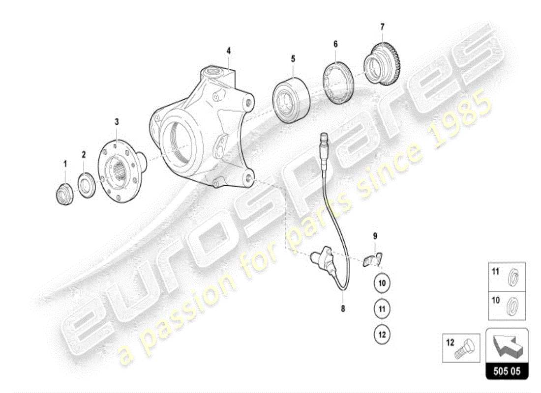 lamborghini diablo vt (1998) wheel hub part diagram