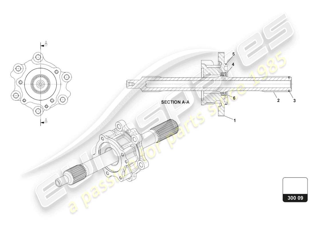 lamborghini super trofeo evo 2 (2022) clutch shaft assembly part diagram