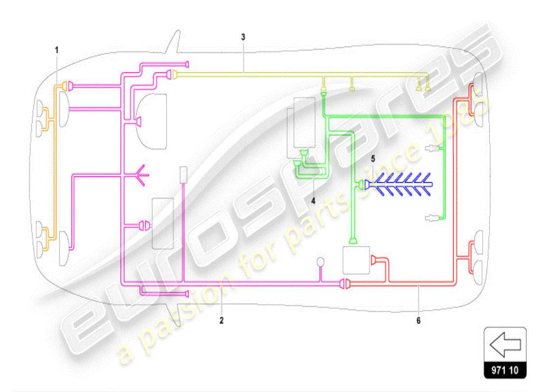 lamborghini diablo vt (1997) electrical system part diagram