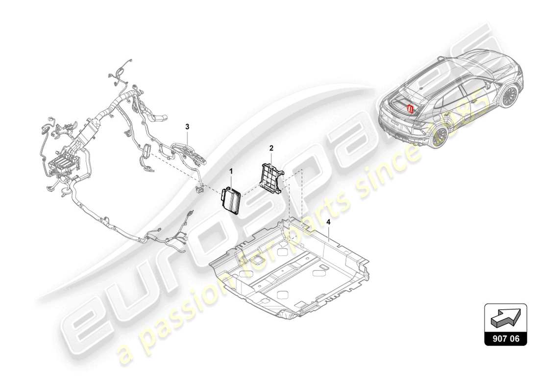 lamborghini urus (2019) control unit for four-wheel drive part diagram