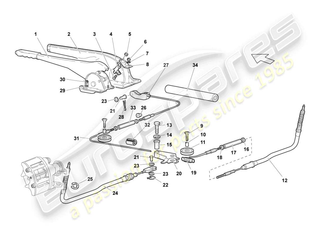 lamborghini lp640 roadster (2010) brake lever part diagram