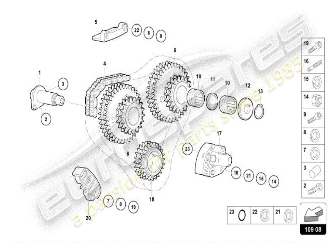 lamborghini diablo vt (1997) camshaft, valves part diagram