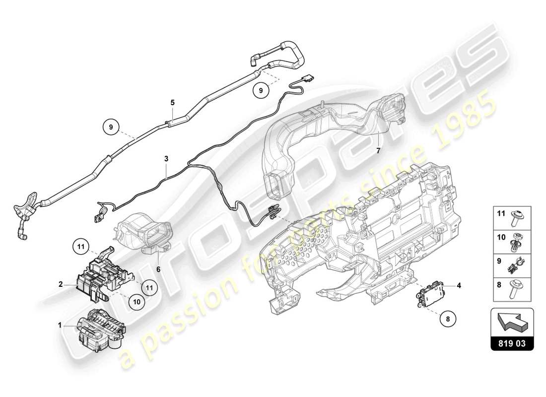 lamborghini urus (2022) aroma dispenser part diagram