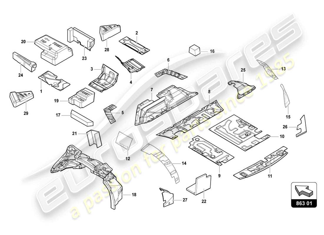 lamborghini urus (2022) damping part diagram