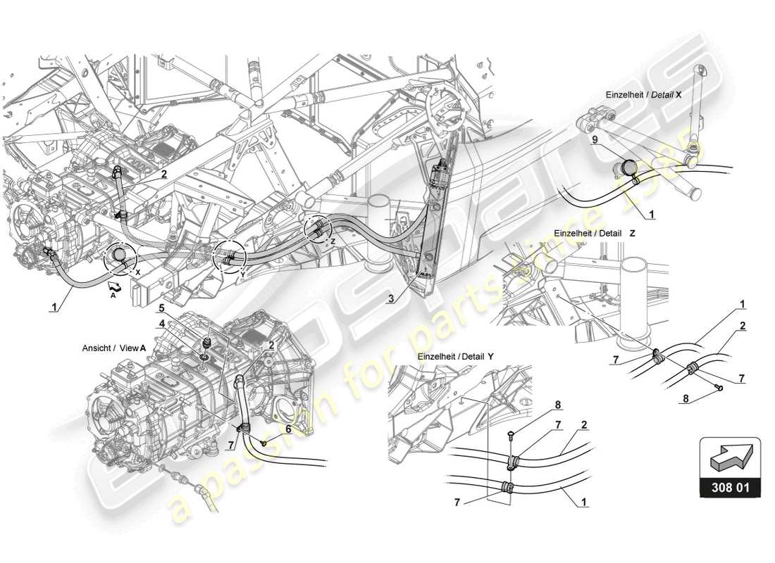 lamborghini gt3 (2017) gearbox oil cooling part diagram