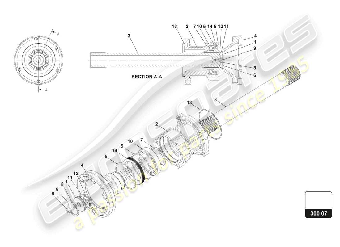 lamborghini super trofeo evo 2 (2022) rh output flange assembly part diagram