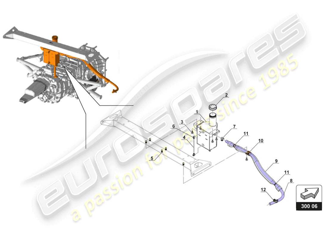 lamborghini gt3 (2017) gearbox oil catch tank part diagram