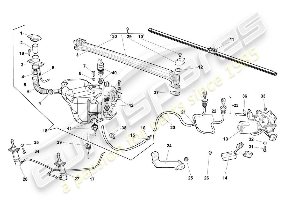 lamborghini reventon windshield wiper part diagram