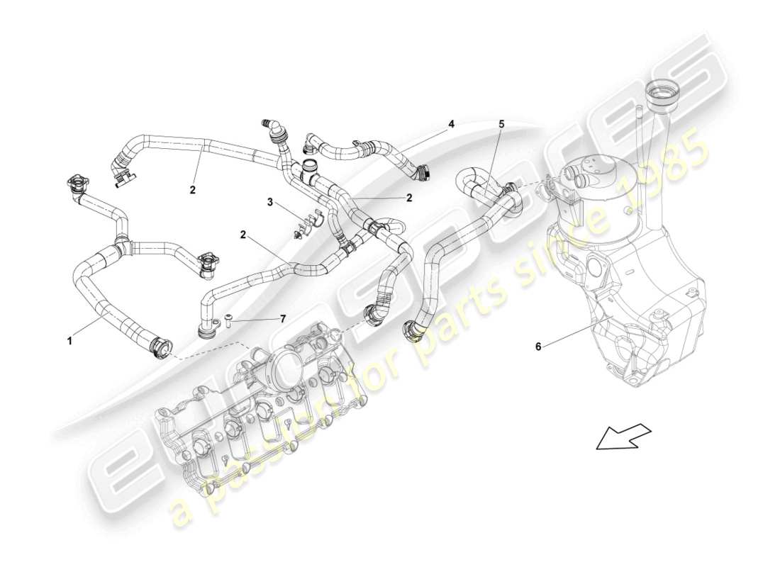 lamborghini lp550-2 spyder (2011) ventilation for cylinder head cover part diagram