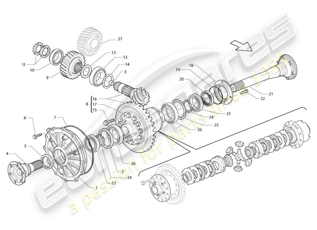 lamborghini lp550-2 spyder (2011) differential part diagram