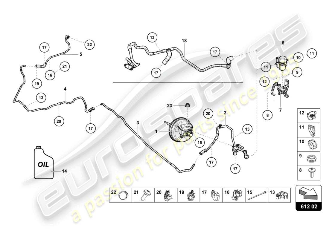 lamborghini tecnica (2024) hydraulic system for brake servo part diagram