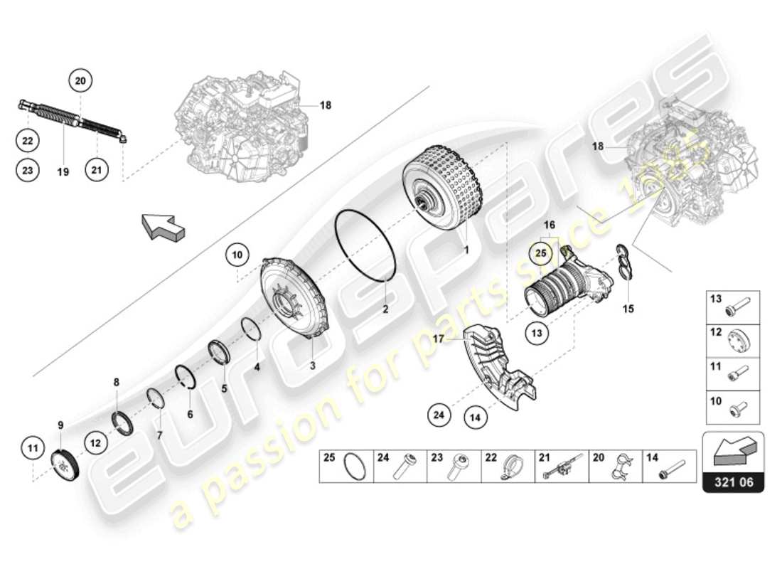 lamborghini tecnica (2024) multi-plate clutch for dual clutch gearbox part diagram