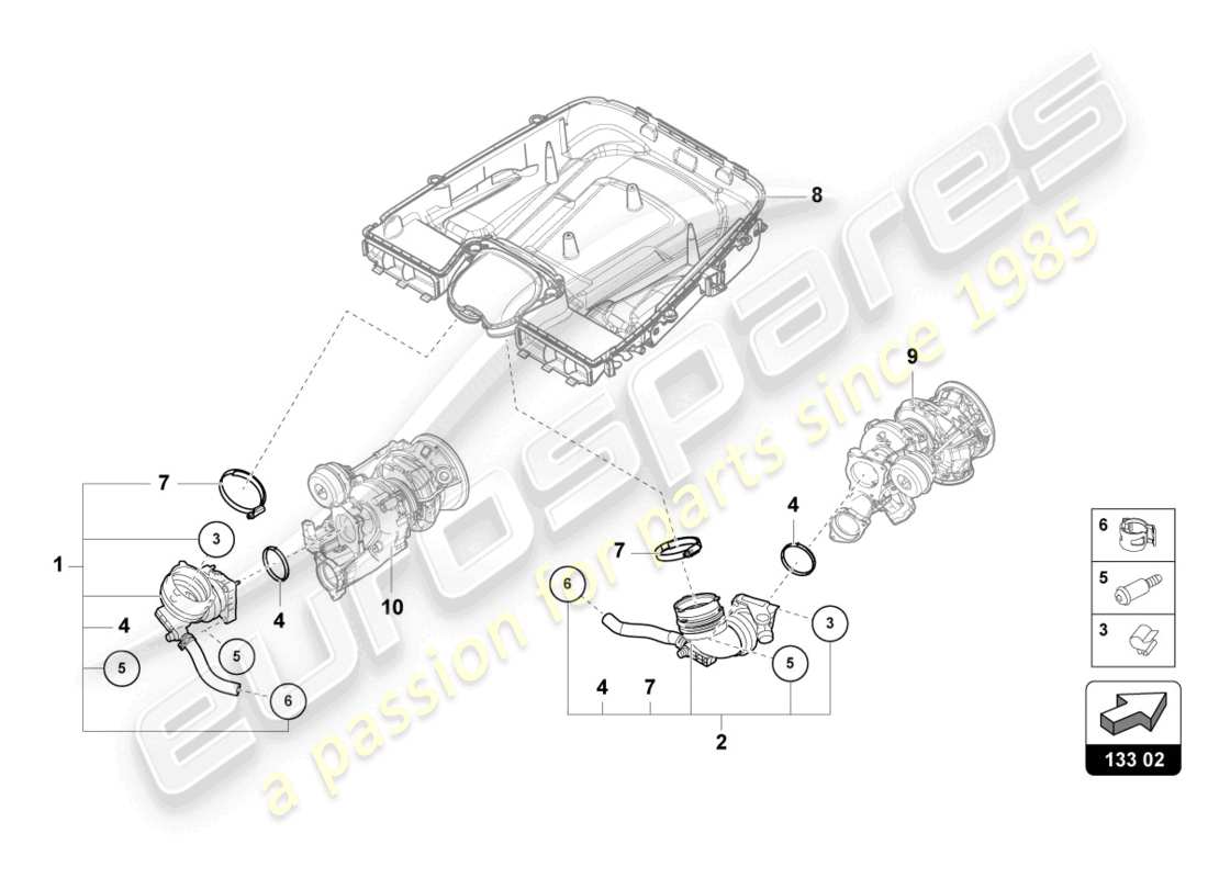 lamborghini urus (2022) intake connection part diagram