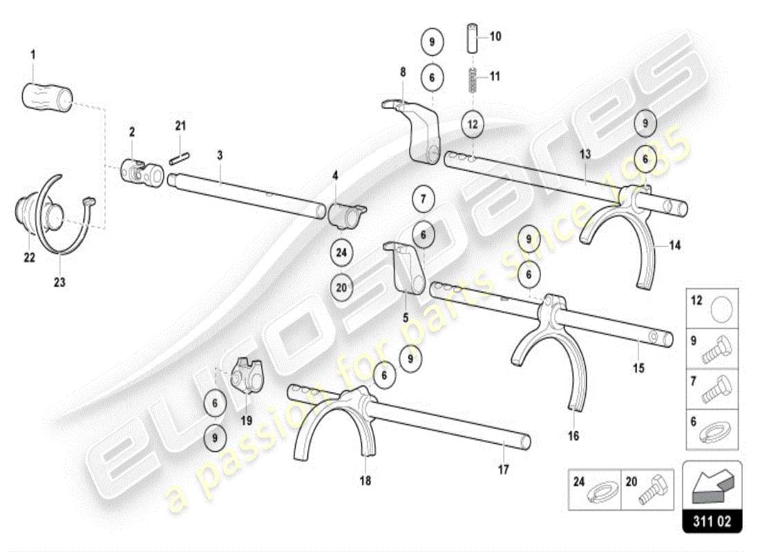 lamborghini diablo vt (1997) gearbox part diagram