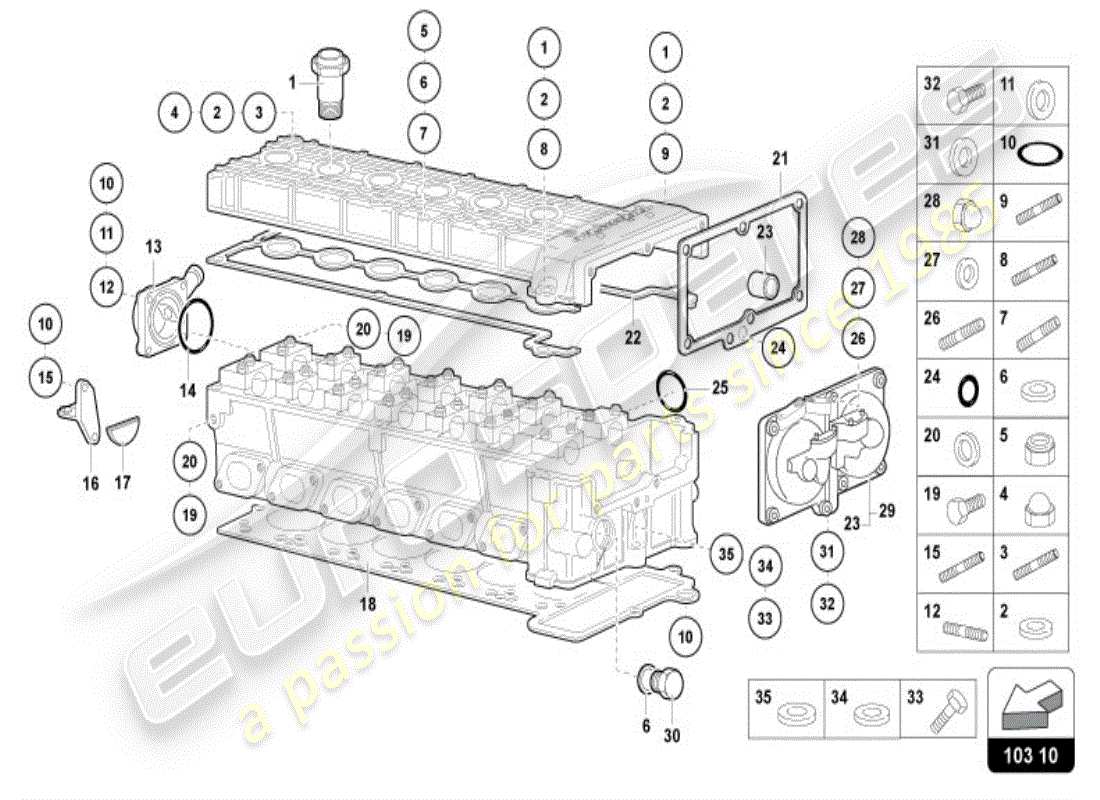 lamborghini diablo vt (1999) right head accessories part diagram